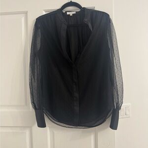 Equipment Black Sheer Blouse